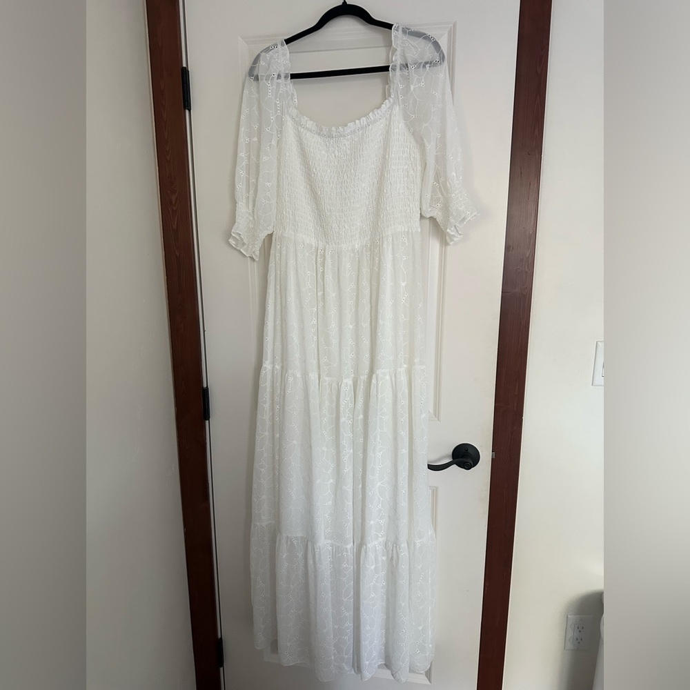 Baltic Born White Eyelet Maxi Dress